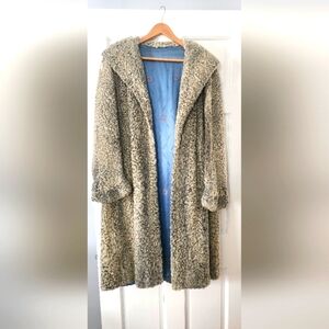 Vintage 1960s dyed white lamb coat